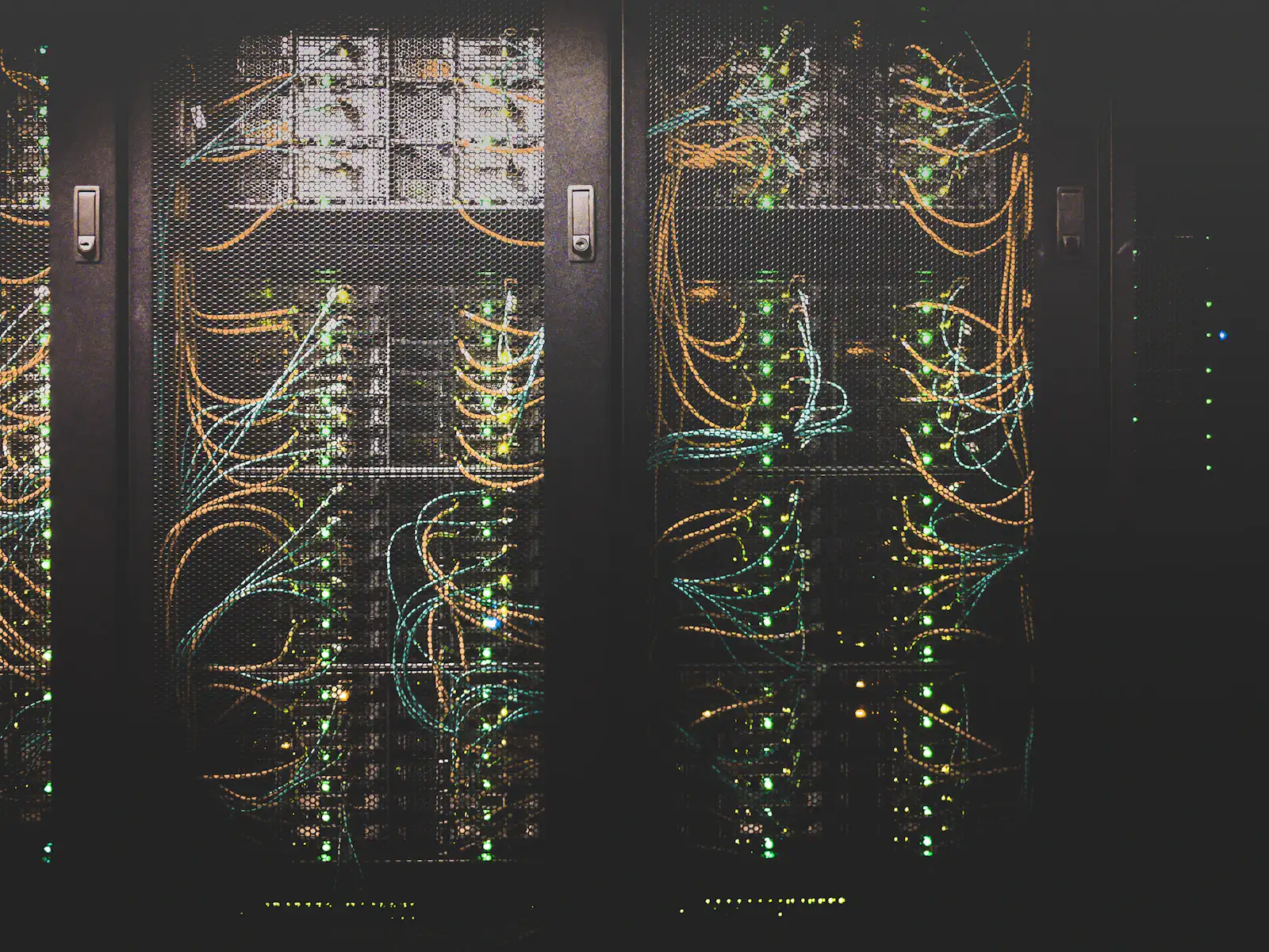 Netzwerkkabel in einem Server-Rack.