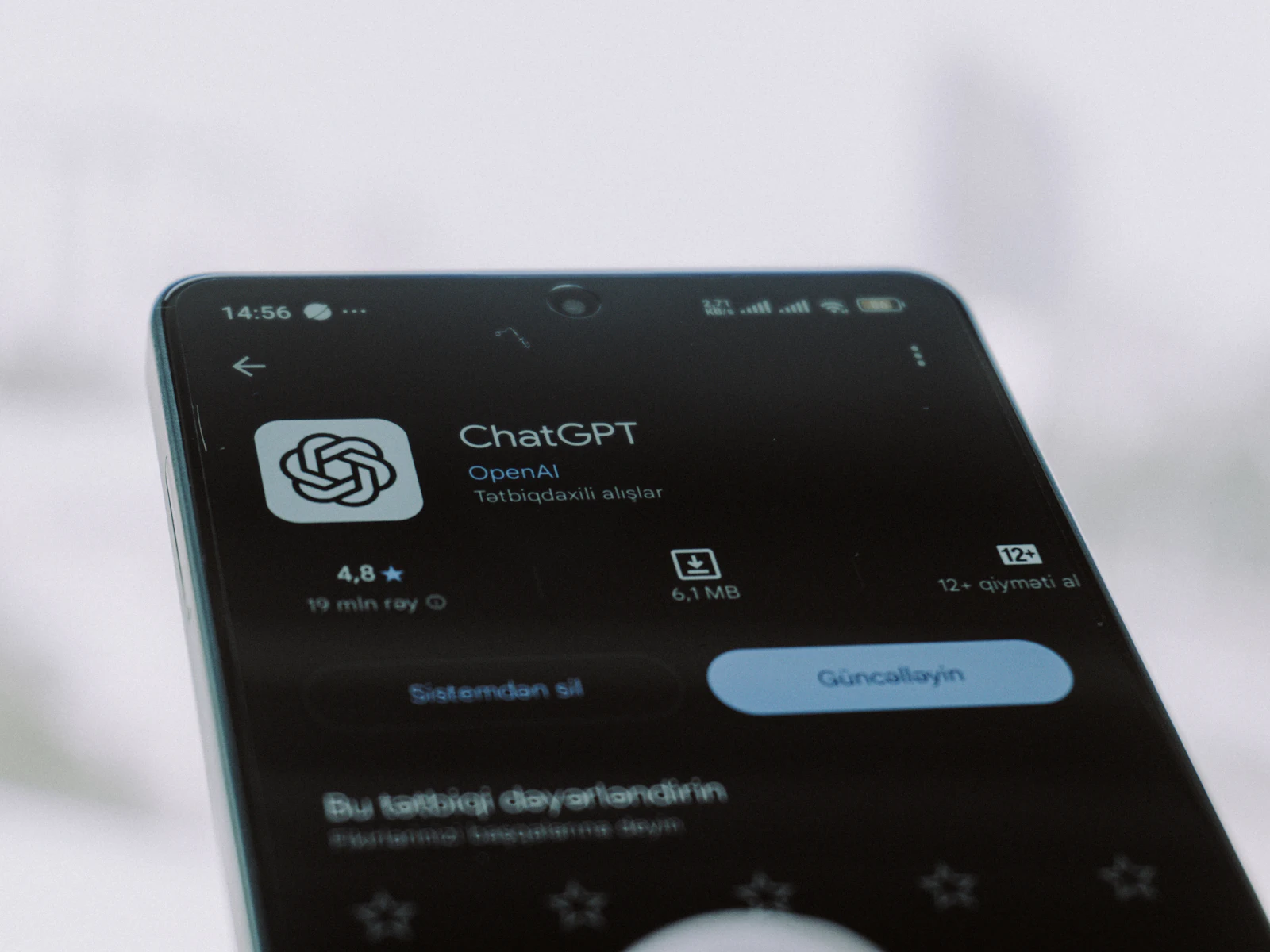 ChatGPT-App auf einem Smartphone.